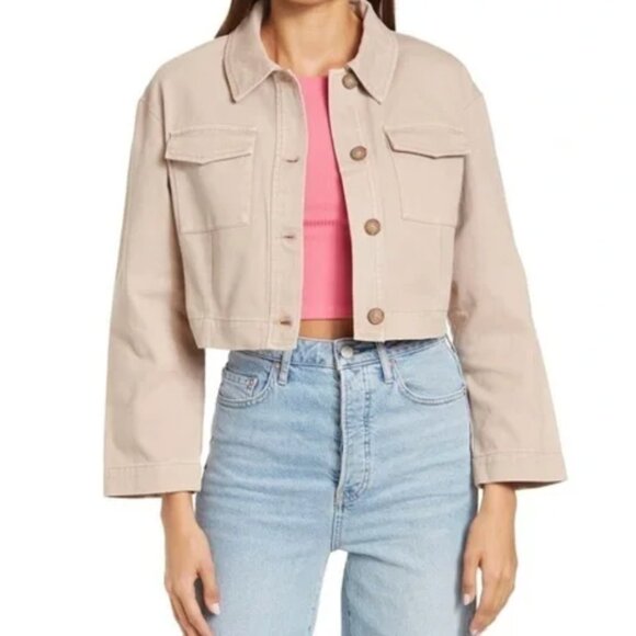 BCBGeneration | Cropped Cotton Twill Jacket - Picture 1 of 3